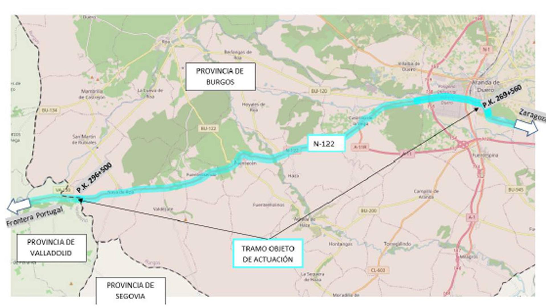 Las obras de reforma de la N 122 provocarán afecciones al tráfico a