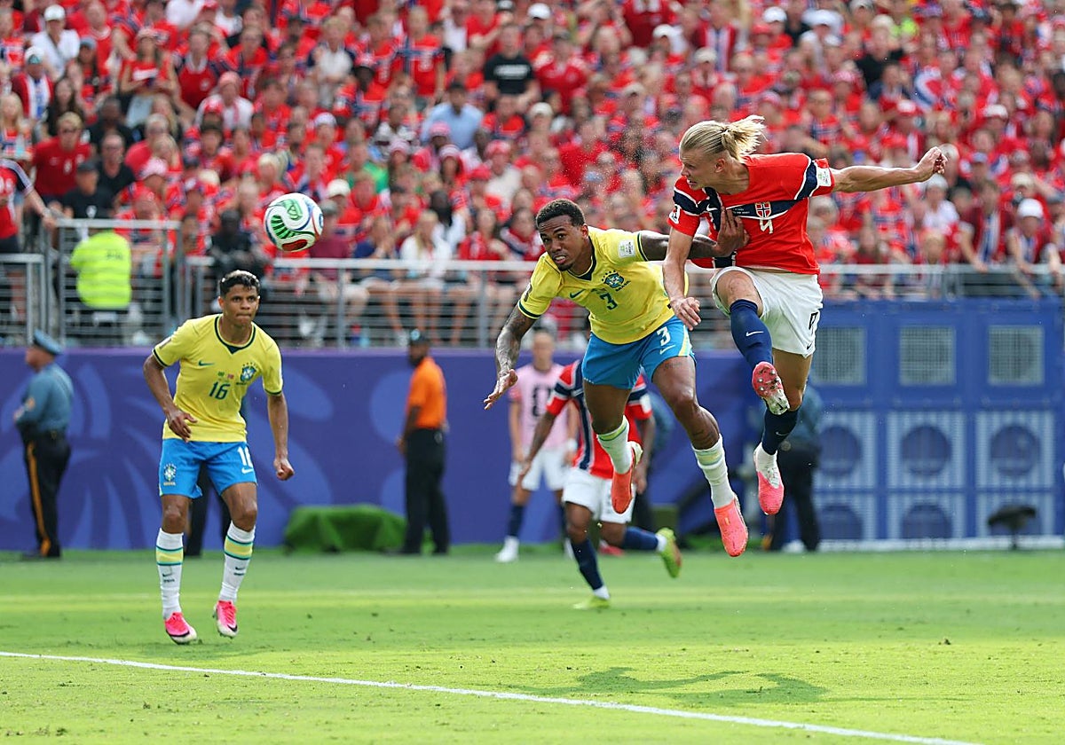 Dos cornadas de Haaland acaban con Brasil