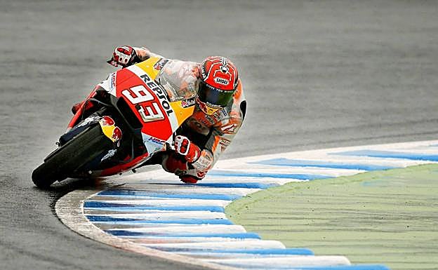 Marc Márquez, a los mandos de su Honda. 