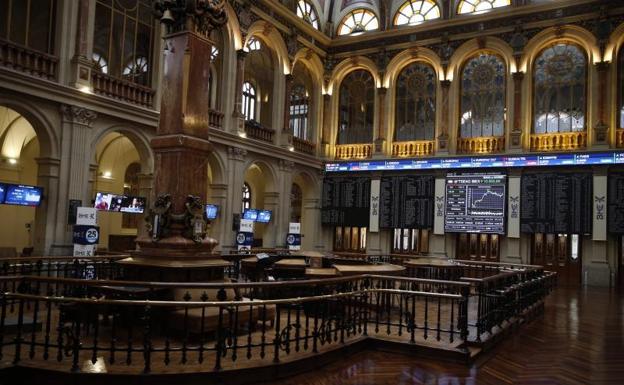 Interior de la Bolsa de Madrid.