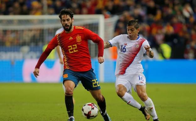 Isco, durante el choque ante Costa Rica. 