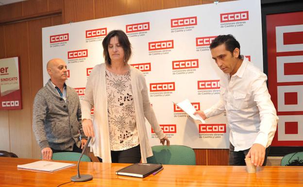 Fernando Fraile, Mercedes González y Vicente Andrés, este martes en Valladolid.