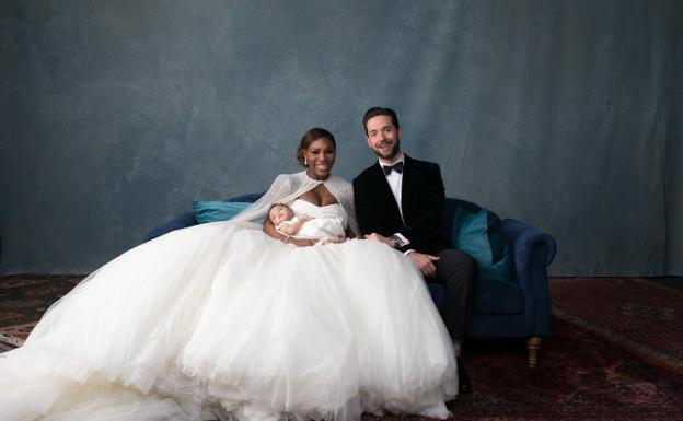 Serena Williams con Alexis Ohanian y su hija lexis Olympia Ohanian Jr. 