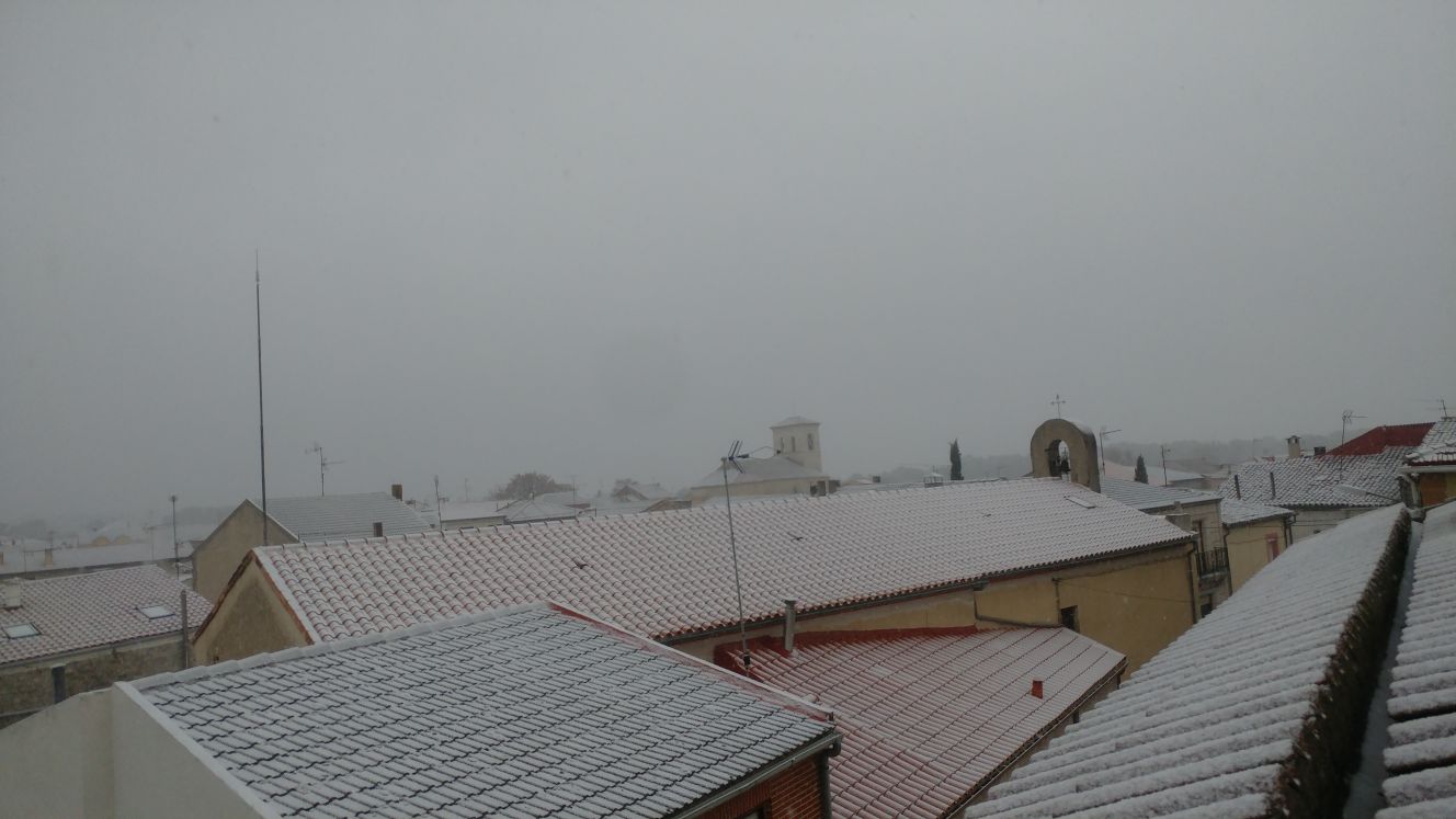 Nieve en La Parrilla, Valladolid.