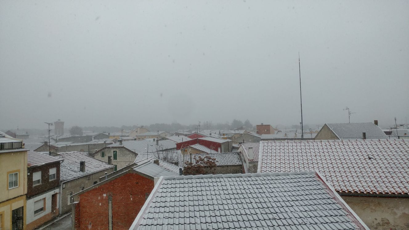 Nieve en La Parrilla, Valladolid.