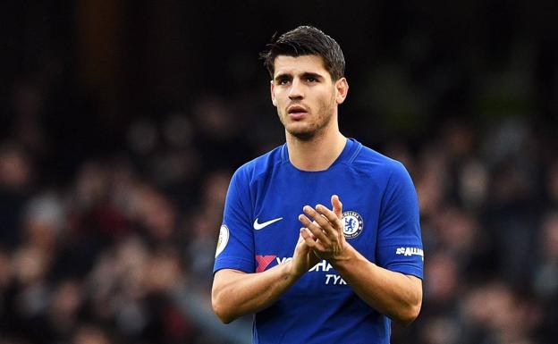 Álvaro Morata, en un partido con el Chelsea. 