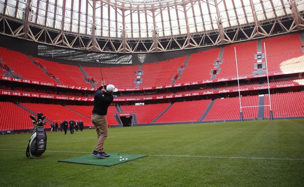 Jon Rahm, durante el evento.