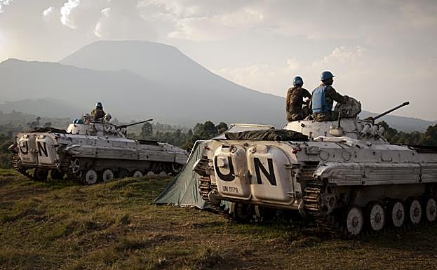 Cascos azules en la República Democrática del Congo.