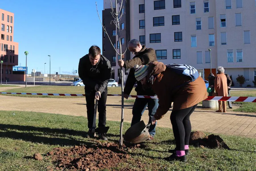 La Asociación Párkinson Burgos ha realizado su tradicional plantación de árboles en el Parque Juan Pablo II