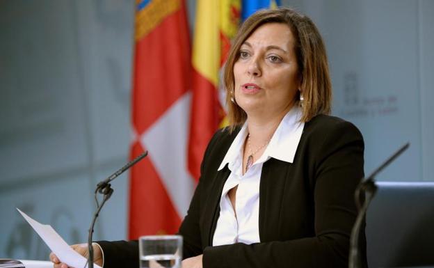 La portavoz de la Junta de Castilla y León, Milagros Marcos, comparece ante los medios informativos para detallar los principales acuerdos adoptados durante la reunión de esta mañana del Consejo de Gobierno. 