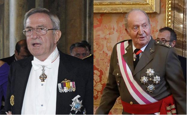 Constantino de Grecia, a la izquierda, y el rey emérito don Juan Carlos. 