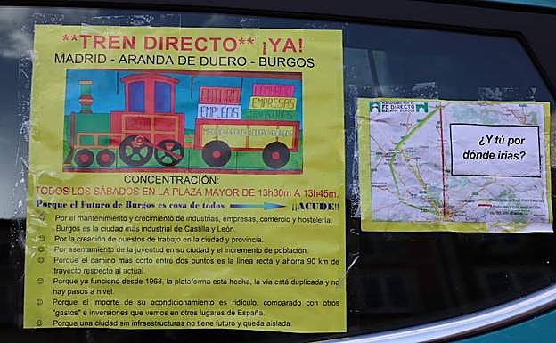 Carteles sobre la reapertura del Tren Directo