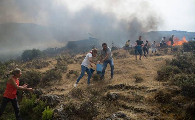 Incendio en La Cabrera este verano. 