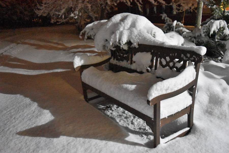 La madrugada del 1 al 2 de febrero de 2018 ha dejado estas imágenes en Aguilar de Campoo.