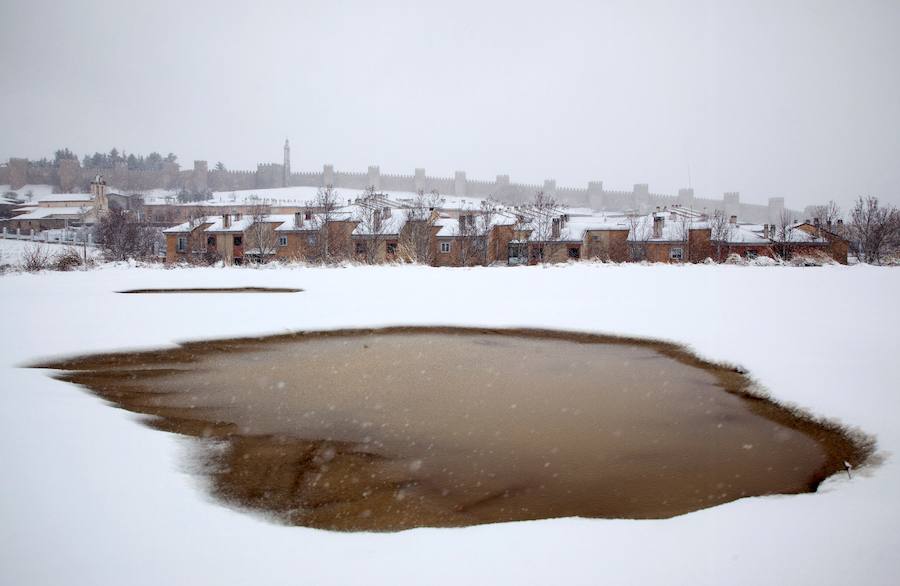 Nieve en Ávila.