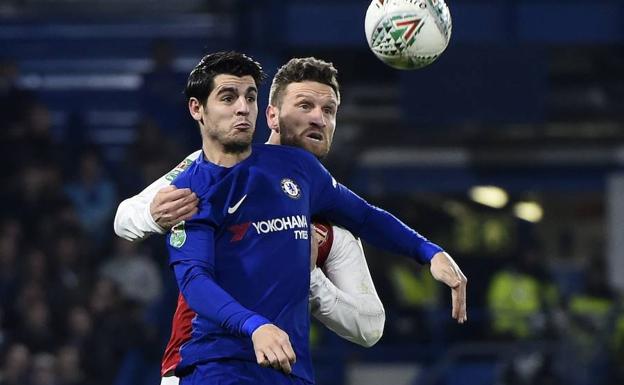 Morata, durante un partido contra el Arsenal. 