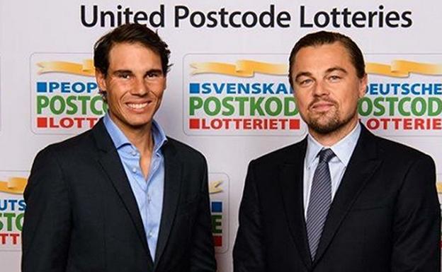 Rafa Nadal junto a Leonardo DiCaprio. 