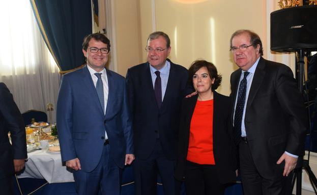 Alfonso Fernando Fernández Mañueco, Antonio Silván, Soraya Sáenz de Santamaría y Juan Vicente Herrera. 