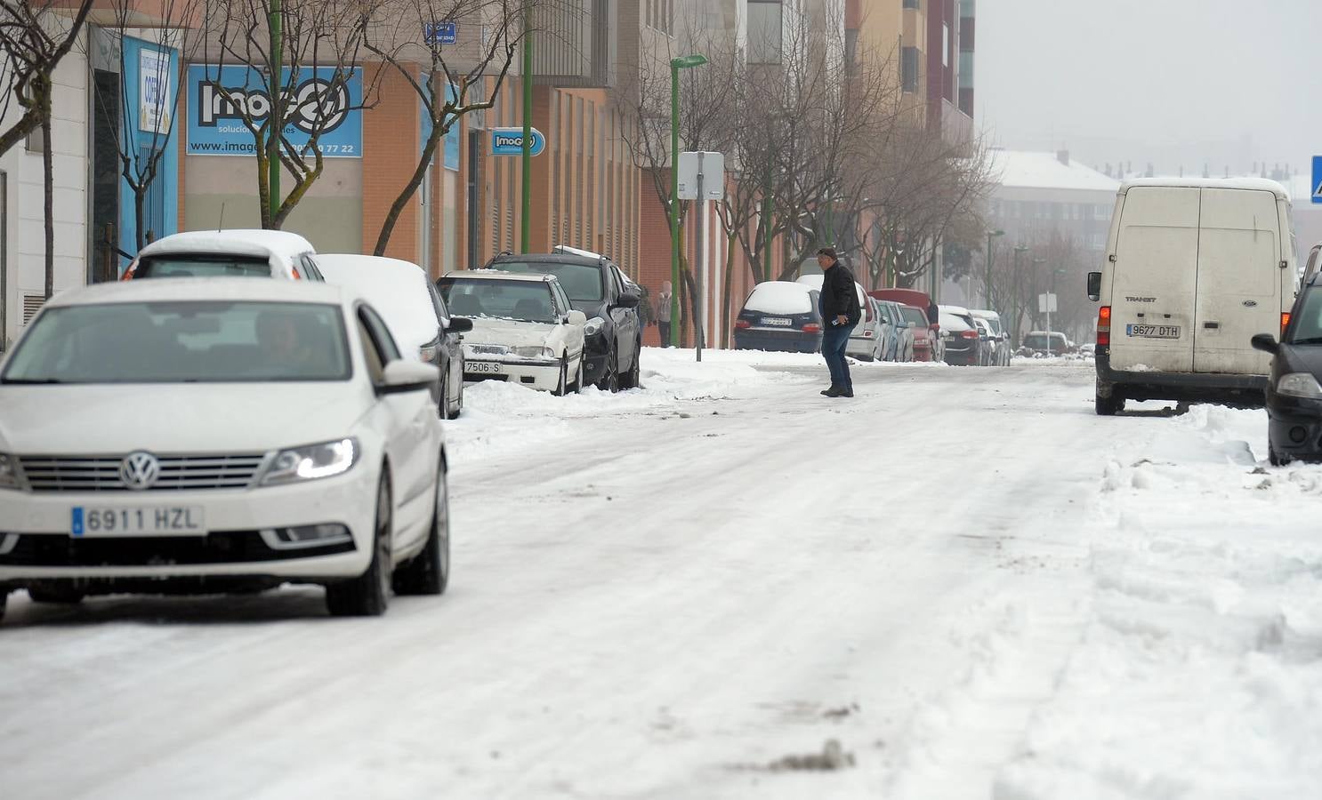 Nieve y hielo en la capital burgalesa.