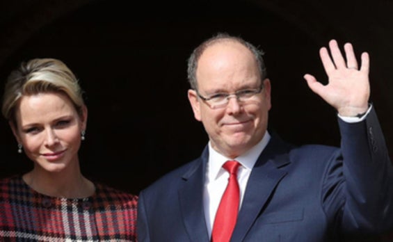 Charlene y Alberto de Mónaco, en la fiesta de Santa Devota. 