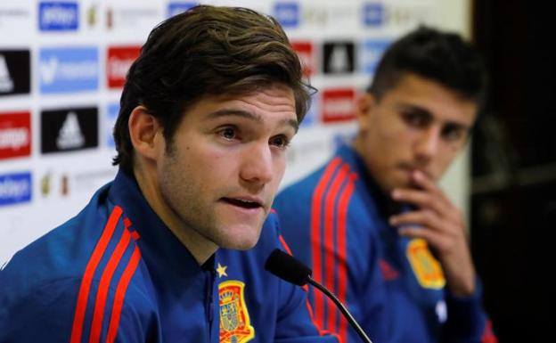 Marcos Alonso, en la Ciudad del Fútbol de Las Rozas. 