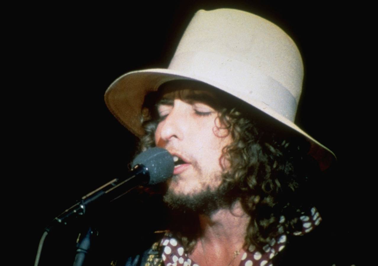 Fotografía de archivo de Bob Dylan en concierto (1969).