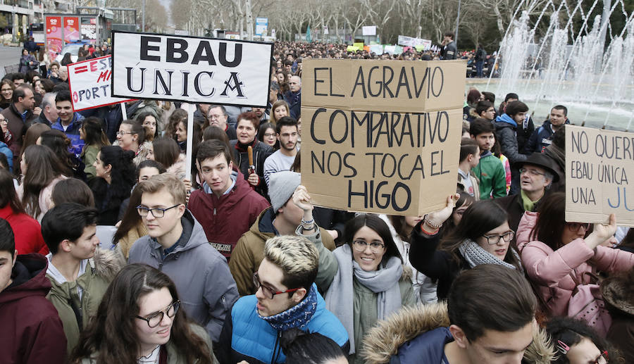 Fotos: Los estudiantes de Castilla y León piden una EBAU justa en Valladolid