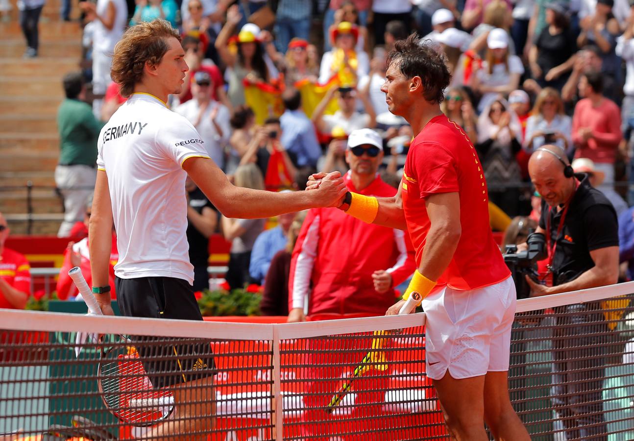 Rafael Nadal, número 1 mundial, disputó el cuareto partido de la elminatoria entre España y Alemania ante Alexander Zverev.