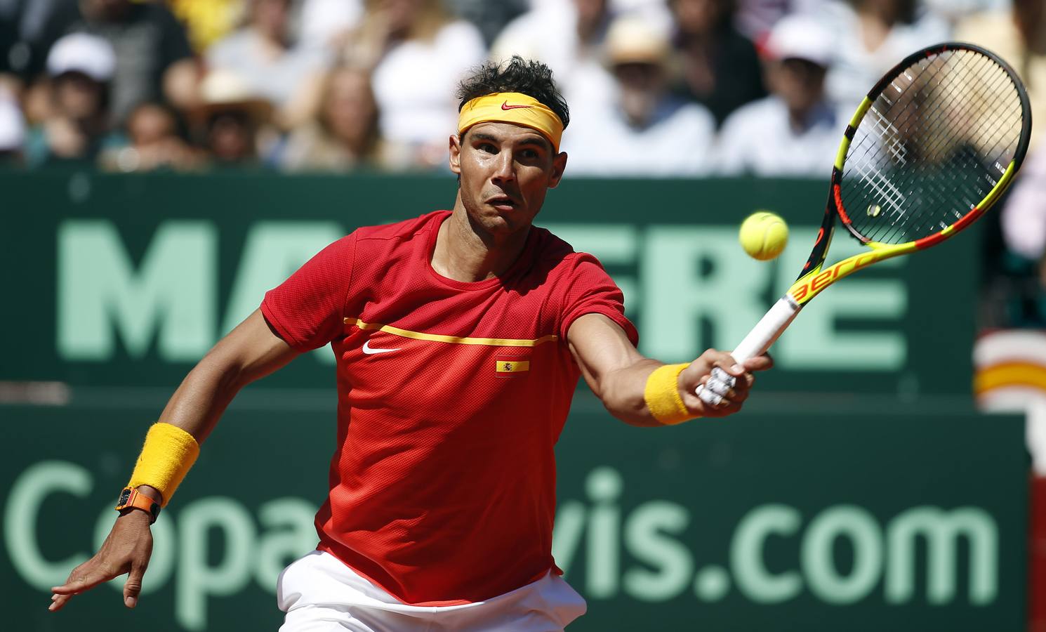 Rafael Nadal, número 1 mundial, disputó el cuareto partido de la elminatoria entre España y Alemania ante Alexander Zverev.