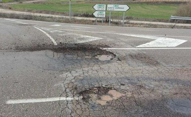 Estado que presenta la carretera entre Aranda y Hacinas