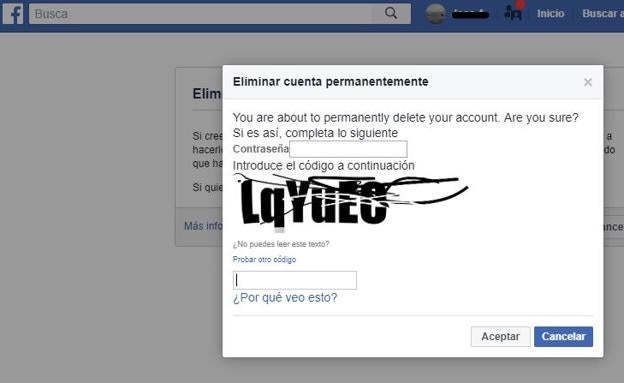 Pasos para eliminar la cuenta de Facebook para siempre.