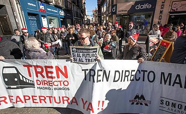 Manifestación por el Tren Directo en Aranda