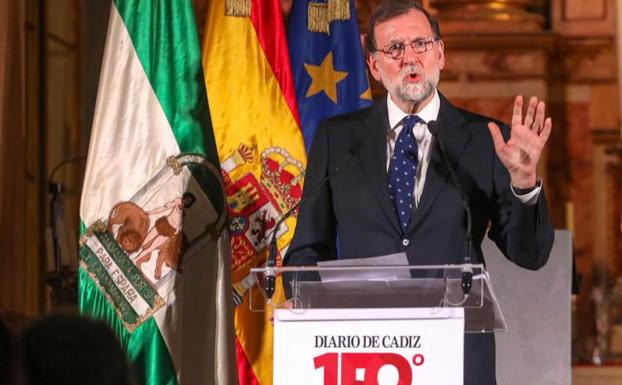 Mariano Rajoy durante un acto en Cádiz.