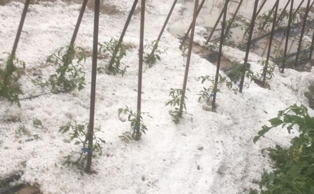 Una fuerte granizada sorprende a los vecinos de Fuentelcésped