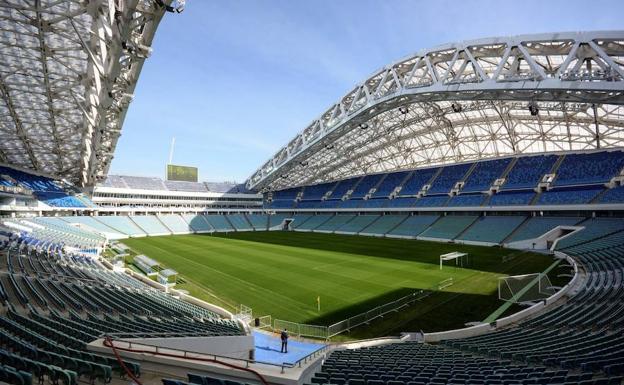 Imagen del espectacular Krasnodar Stadium, que ni siquiera es sede del Mundial./