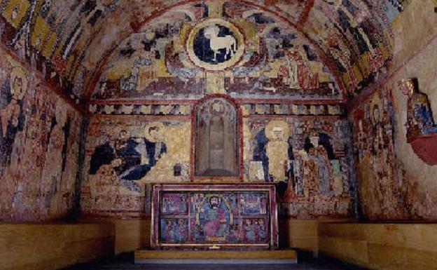 Réplica de las pinturas murales de la ermita de Maderuelo, Segovia.
