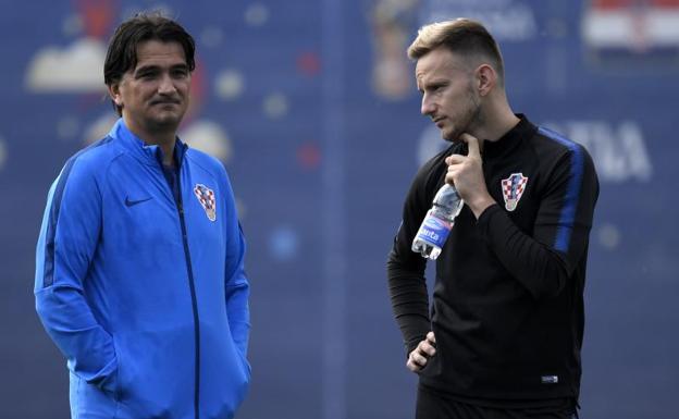 Dalic y Rakitic en un entrenamiento