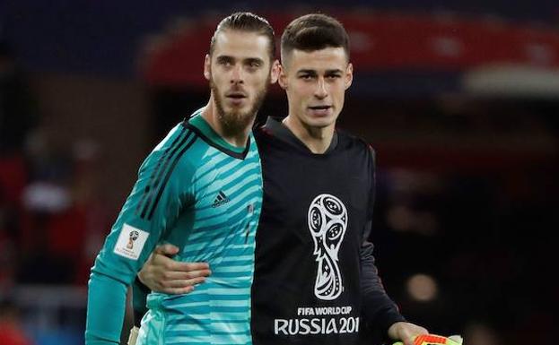 De Gea y Kepa, tras el partido ante Marruecos.