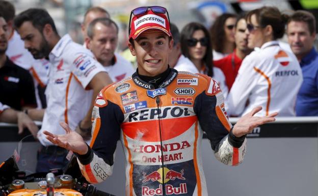 Marc Márquez, tras una carrera del Mundial de MotoGP. 