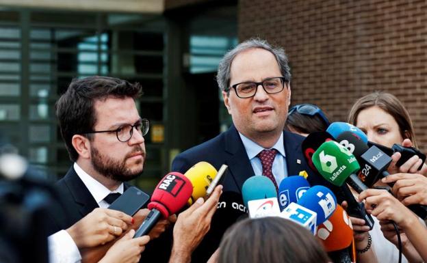 El presidente catalán, Quim Torra, ayer durante la visita a la prisión de Puig de les Basses. 