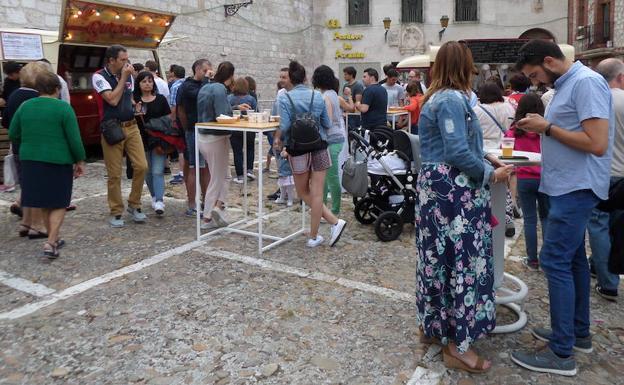 La instalación de una plaza con gastronetas ha sido una de las novedades de esta edición de los Sampedros