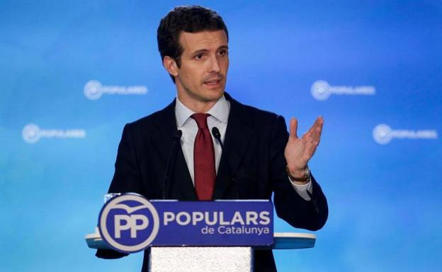 Pablo Casado preside en Barcelona su primer Comité Ejecutivo Nacional del PP.