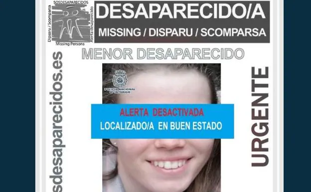 Cartel con la información sobre la joven desaparecida.
