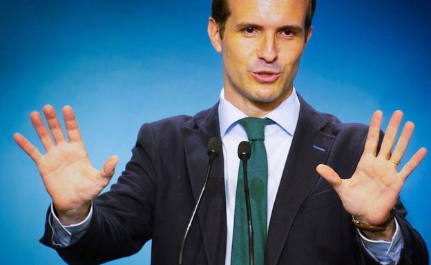 Pablo Casado, en una rueda de prensa. 