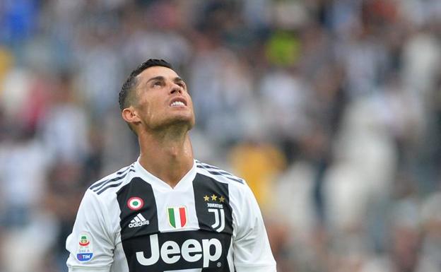 Cristiano, durante un partido con la Juventus.