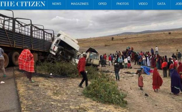 Imagen del siniestro, registrado en la zona de Arusha. 