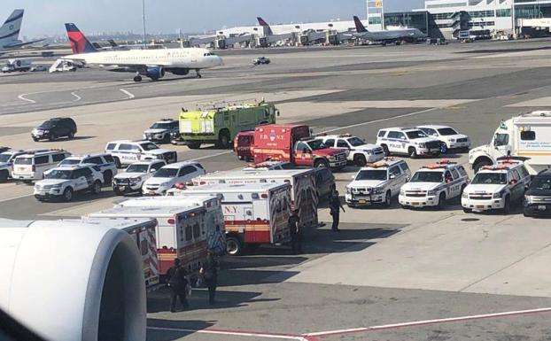 Imagen tomada por un pasajero desde dentro del avión.