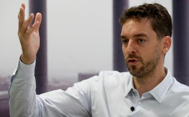 Pau Gasol, durante la presentación de su libro en Barcelona.