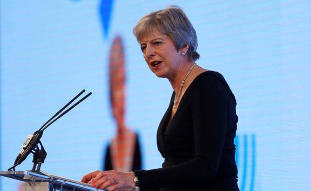 La primera ministra de Reino Unido, Theresa May, el pasado lunes durante un discurso.