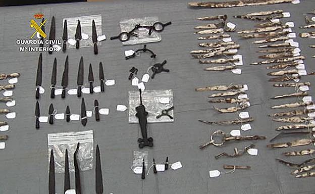 Algunas de las piezas recuperadas